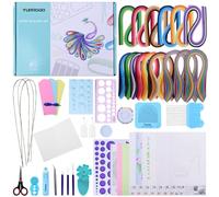 YURROAD Juego de herramientas de papel Quilling y 1860 tiras de papel de 3 mm/5 mm/10 mm con bolígrafo ranurado eléctrico Plantilla de tablero Quilling Coach Peine para manualidades de papel - D636