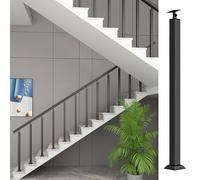 yurstcggh Balaustres de escalera,Husillos de Balaustre,Barandilla de Escalerametálicos Kit De Postes,Para Decoración De Muebles,para Escalera Vertical Negro Altura-115cm/45.3in