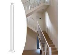 yurstcggh Balaustres de Metal para Escalera,Barandilla Decorativas,Columna De Barandilla Metálica Vertical De Repuest,Para Escalera De Ático,Montaje en Suelo Blanco Altura-115cm/45.3in