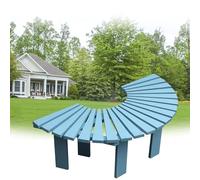 yurstcggh Banco Jardin Exterior,Banco de árbol de Parque al Aire Libre Resistente a La Intemperie,Asiento Decorativo de Madera Maciza Alrededor del Árbol,con Capacidad para 3-5 Personas Azul Claro