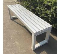 yurstcggh Bancos para Exterior,Banco de jardim sem encosto,sin Respaldo, Resistente a la Intemperie, De Madera,Apto para Jardín, Porche, Parque, Balcón, Exterior Blanco 120×40×45cm