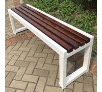 yurstcggh Bancos para Exterior,Banco de jardim sem encosto,sin Respaldo, Resistente a la Intemperie, De Madera,Apto para Jardín, Porche, Parque, Balcón, Exterior Nogal 120×40×45cm