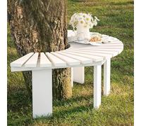 yurstcggh Bancos para Jardin Banco Semicircular para Exterior,Banco de Árbol al Aire Libre Medio Redondo,Coloca Taburetes Curvos Alrededor del árbol,para Crear un área de Descanso en el Jardín Blanco