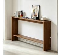 yurstcggh Mesa de Consola Estrecha para Detrás del Sofa,Mueble detras Sofa,Mesa Consola Moderna De Madera Maciza con Almacenamiento,Decoraciones estrechas,para Sala de Estar 150×15×69cm Color Nogal