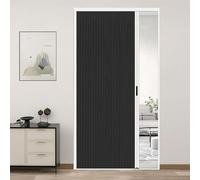 yurstcggh Puerta Plegable Acordeón Interiores,Puerta Corredera 120/100/80/70cm ancho,con Manija,Sin Perforaciones,Diseño Plegable Que Ahorra Espacio,para Armario De Cocina En Ático 70×190cm Negro