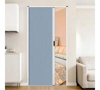 yurstcggh Puerta Plegable Acordeón Interiores,Puerta Corredera 120/100/80/70cm ancho,con Manija,Sin Perforaciones,Diseño Plegable Que Ahorra Espacio,para Armario De Cocina En Ático 90×200cm Azul