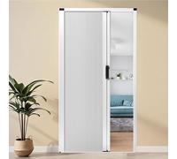 yurstcggh Puerta Plegable Acordeón Interiores,Puerta Corredera 120/100/80/70cm ancho,con Manija,Sin Perforaciones,Diseño Plegable Que Ahorra Espacio,para Armario De Cocina En Ático 110×203cm Blanco