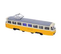 Yusat 1:90 Niños Tire hacia Atrás Coche de Juguete Niños Aleación Simulación Modelo de Coche Decoración con Luz de Sonido (tranvía clásico Amarillo)
