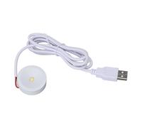 Yusat 2 juegos mini faro 5V 1W USB LED redondo cuidado de ojos con cable de 4,3 pies de longitud accesorio de iluminación para exhibición de joyas para armario de pasillo (cálido