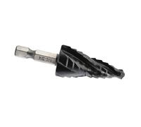 Yusat Broca Escalonada en Espiral de 1/4-3/4 pulg., 9 Escalones M35 | Revestimiento de TiAlN para Resistencia a Altas Temperaturas, Vástago Hexagonal para Torsión de Impacto, Se Adapta a