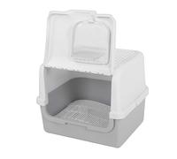 Yusat Caja de para Gatos Cerrada Extra Grande con Tapa Modo de Puerta Doble Pasaje Ensanchado Diseño 3 en 1 con Cubierta Abatible Ultra Grande Cepillo para Quitar Peldaños P