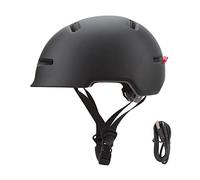 Yusat Casco de bicicleta con luz trasera USB, esfera ajustable para desplazamientos urbanos, circunferencia de la cabeza 57-61 cm