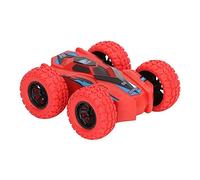 Yusat Coche Acrobático de Inercia, Doble Cara, Accionado por Fricción, 4 Neumáticos Grandes, Rotación de 360 Grados (Rojo)