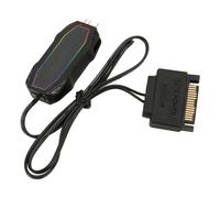 Yusat Controlador ARGB de 5 V Y 3 Pines Mini Controlador ARGB para Ventiladores de PC con Cable Adaptador Tipo Y Control Remoto para Chasis de Computadora de Barra d
