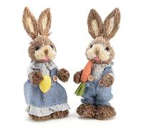 Yusat Decoración de Conejito de Pascua Adorno de Conejo de Pascua Decoración de Mesa de Conejito 2 Piezas Muñecos de Conejo de Espuma de 23 Cm con Forma Linda para Centros de Mesa