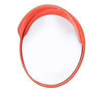 Yusat Espejo de Tráfico Convexo Espejo de Seguridad para Carretera de Punto Ciego 45 Cm 130 ° Gran Angular Redondo Naranja PC PE con Accesorios de Montaje para Entrada Alma
