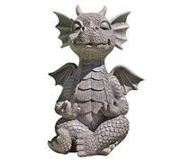 Yusat Estatua de dragón, resina de dragón estatua Zen Yoga Dragón Decoración del hogar Jardín Dragón Buda Arte Esculturas para patio trasero al aire libre