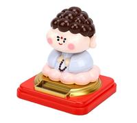 Yusat Estatuilla de Tathagata con Energía Solar, Adorno para Tablero de Automóvil, Estatua de Buda Oscilante Automática para Riqueza, Buena Fortuna, con Panel Solar Incorporado, N