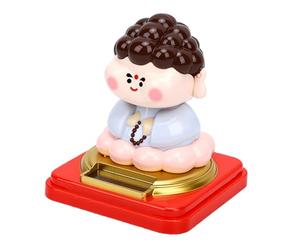 Yusat Estatuilla de Tathagata con Energía Solar, Adorno para Tablero de Automóvil, Estatua de Buda Oscilante Automática para Riqueza, Buena Fortuna, con Panel Solar Incorporado, N