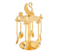 Yusat Juego de cucharas de café Swan, juego de cubiertos de cisne, cucharas decorativas, 6 piezas, aleación de zinc pulido con espejo con soporte de base para frutas, ensaladas, postres (dorado)