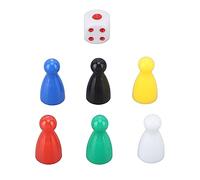Yusat Juego de Dados de Piezas de Juego de Ajedrez, Plástico Ligero Resistente a Impactos, Dados de de 6 Caras, Puntos Negros para Enseñar Matemáticas
