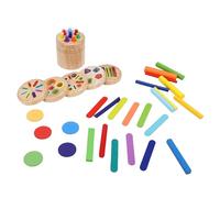 Yusat Juguete de Formas de Colores de Madera, Juego Educativo de Combinación para Niños con Palos Vibratorios para Mejorar Las Habilidades Motoras y el Crecimiento Cognitivo