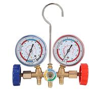 Yusat Medidor de Distribuidor de Aire Acondicionado, Herramientas de Aire Acondicionado de Refrigerante, Juego de Medidor de Distribuidor de Diagnóstico de CA con Mangueras y Ganchos