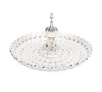 Yusat Plato de Metal para Dulces con Forma de Pavo Real, Bandeja para Servir Frutas, Recipiente para Almacenamiento de Galletas, Plato Decorativo de Aleación de Zinc con Diseño Mo (Plata Blanco)