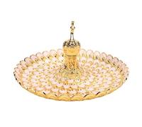Yusat Plato de Metal para Dulces con Forma de Pavo Real, Bandeja para Servir Frutas, Recipiente para Almacenamiento de Galletas, Plato Decorativo de Aleación de Zinc con Diseño Mo (Oro Blanco)