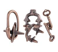 Yusat Puzzle Toy Niños Adultos Antiestrés Resistente Al Desgaste Educativo Puzzle Lock Toy Set (Juego de 3 Piezas de aleación de Zinc versión en)
