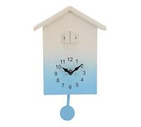 Yusat Reloj de Cuco Reloj de Péndulo de Pared de Cuco de Pared Moderno con Timbre por Hora con Pilas con Volumen Ajustable Números Grandes para Estudio Oficina Sala de (Azul)
