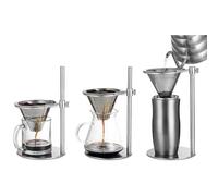 Yusat Soporte de café de Acero Inoxidable de Cono de café por Goteo Ajustable con Superficie Arenada Malla Fina No Se Necesita Papel de Filtro para Verter sobre la Prep (Plata)