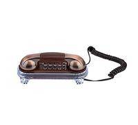 Yusat Teléfono de Pared Antiguo Retro con Cable, Modo Fijo para Hogar y Hoteles (Color Cobre)