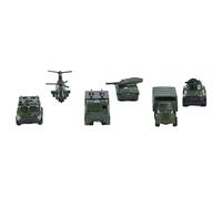 Yusat Vehículos Militares Fundidos a Presión, Paquete de 6 Juguetes del Ejército, Varios Transportadores, Tanques, Helicópteros, Vehículos Blindados para Niños a Partir de 3 Años