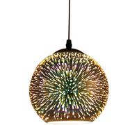 YUSDATC Lámpara Colgante Moderna de Globo de Cristal con Efecto de Fuegos Artificiales 3D, Cadena de suspensión Ajustable, Casquillo E26, para Comedor, cafetería, Dormitorio y Cocina.