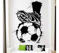 YUSENHUA Pegatina de pared autoadhesiva de fútbol negro para atleta sala de estar dormitorio coche ventana de cristal calcomanía deportiva para habitación