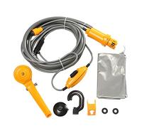 Yusheng Alcachofa de ducha portátil de 12 V para camping, con bolsa de agua para viajes, lavado de coche, senderismo, plantas de flores, riego, accesorios de camping