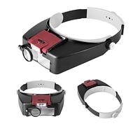 Yusheng Cabeza con LED - 10X 8.5X 3X 1.5X Joyeros Lupa Lupa Diadema Ajustable Manos Libres para Trabajos cercanos | Coser Joyas Pasatiempos Artesanías Personas Mayores Reparadores Relojes