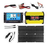 Yusheng Kit de energía Solar - 300W Convertidor Inversor 18W Panel Solar Completo | DC12V a AC110/220V 30A Controlador Solar con Puertos USB y Pantalla LED
