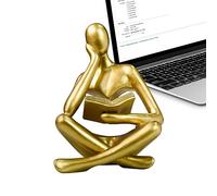 Yusheng Lectura Escultura - la habitación la Escultura estética del Pensador,Libro Lectura estatuilla Dorada, decoración Moderna para el hogar para estantería Sala