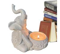 Yusheng Portavelas votivas | té Elefante Buena Suerte, estatuas Animales Fengshui Chinos, centros Mesa para decoración Comedor y Sala Estar