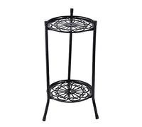 Yusheng Soporte de Metal para Plantas de Interior | Soportes de Plantas de Hierro Forjado para Exteriores de 2 Niveles de Altura - Soporte para Maceta, Estante Decorativo para Plantas para Esquina