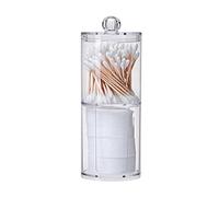Yusheng Vanity Storage Organizer | Soporte para bidones | Ideal para bastoncillos de algodón, bolas de algodón, almohadillas cosméticos, hilo dental, esmalte de uñas, sales de baño (transparente)