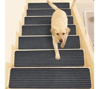 YushengTai Alfombrillas autoadhesivas para escalones para interiores, alfombra de escalón de 15 piezas, alfombra antideslizante para peldaños, reutilizable para proteger a mascotas, ancianos y niños