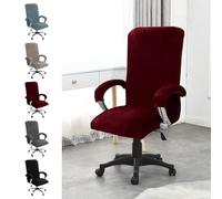 YushengTai Funda de terciopelo para silla de oficina, con reposabrazos, funda para silla de oficina, respaldo alto, funda para silla de videojuegos, fundas para sillas con reposabrazos, extraíble