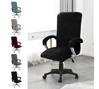 YushengTai Funda de terciopelo para silla de oficina, con reposabrazos, funda para silla de oficina, respaldo alto, funda para silla de videojuegos, fundas para sillas con reposabrazos, extraíble