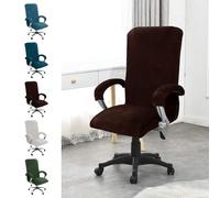 YushengTai Funda de terciopelo para silla de oficina, con reposabrazos, funda para silla de oficina, respaldo alto, funda para silla de juegos, fundas para sillas con reposabrazos, extraíble, elástica