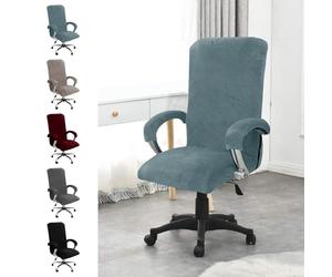 YushengTai Funda de terciopelo para silla de oficina, con reposabrazos, funda para silla de oficina, respaldo alto, funda para silla de videojuegos, fundas para sillas con reposabrazos, extraíble