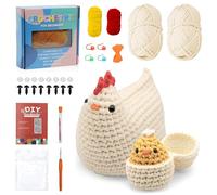 YushengTai Juego de ganchillo para pollitos principiantes, juego completo con hilo, aguja de ganchillo e instrucciones en vídeo - Animal Crochet paso a paso - Regalos para adultos y niños