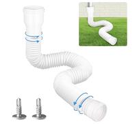 YushengTai Kit de Extensión Flexible para Bajante, Prolongación Redonda para Bajantes de Canalón 80/100 mm, Ampliación Ajustable de Canalones de 47 a 300 cm (Blanco, 1 Pieza)